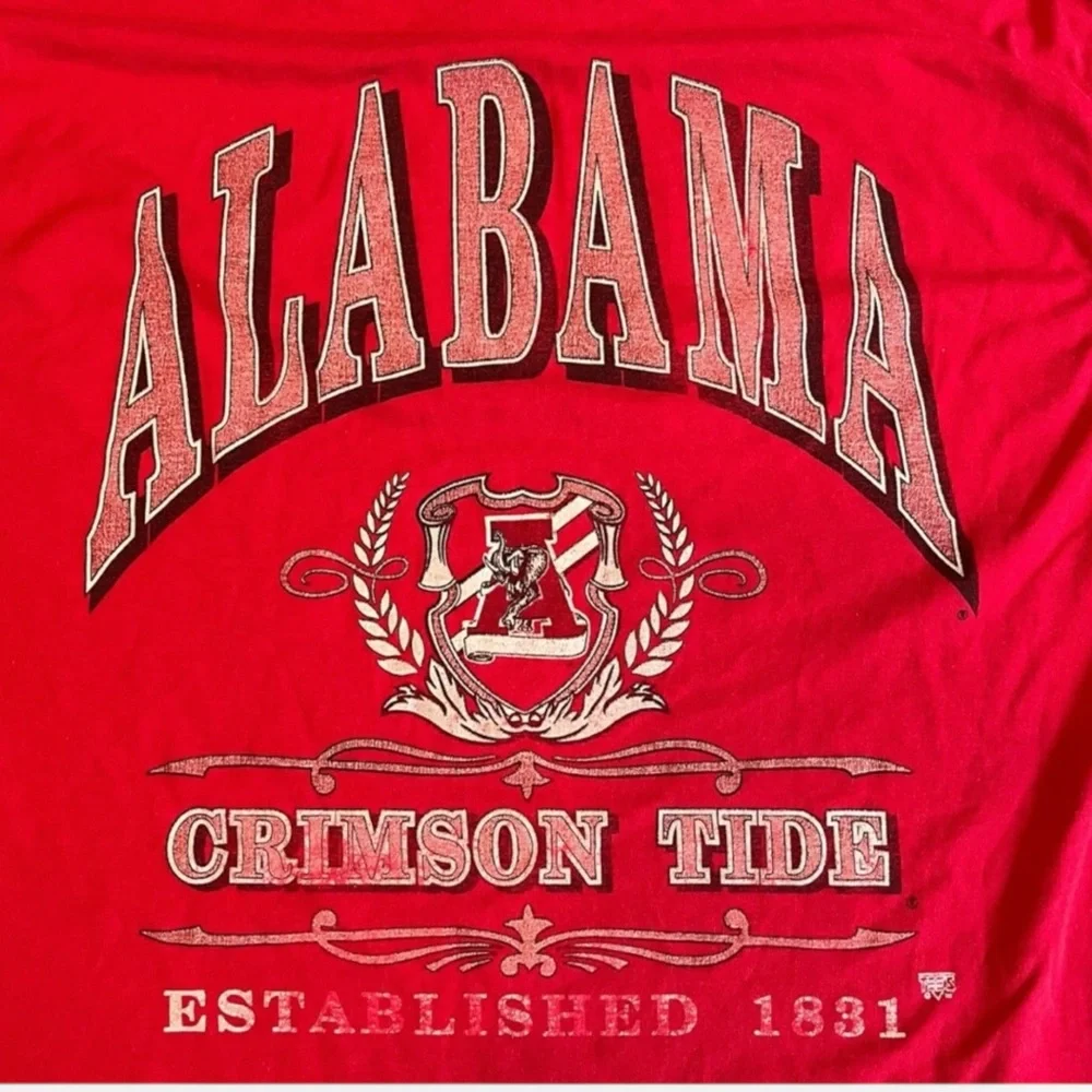 Vintage Alabama Crimson Tide Shirt Mens XL Red University Graphic Print Old Logo - Picture 7 of 7